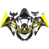 0447 Fairing Suzuki Gsxr600 Gsxr750 K1 00 01 02 03 Black Yellow Flame